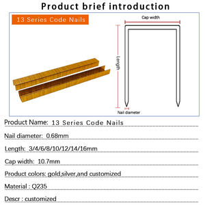 21Ga Grapas <span class=keywords><strong>de</strong></span> oro Vástago liso Anillo <span class=keywords><strong>de</strong></span> acero Vástago Tamaños <span class=keywords><strong>de</strong></span> uñas Diamante a <span class=keywords><strong>cuadros</strong></span> Cabeza plana 13/6 13/8 Pin <span class=keywords><strong>de</strong></span> grapa <span class=keywords><strong>de</strong></span> sofá - Product Image 5