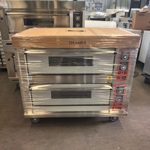 Horno de Convección a Gas Comercial de Alta Eficiencia, de Doble Capa y 4 Bandejas, Horno de Acero Inoxidable <span class=keywords><strong>para</strong></span> Hornear Pan, Pasteles y <span class=keywords><strong>Pizza</strong></span> - Product Image 3