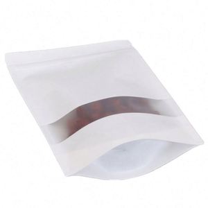 Sacs recyclables en gros 10x15cm, sacs kraft blancs avec fermeture éclair et fenêtre, pack promotionnel - Product Image 2