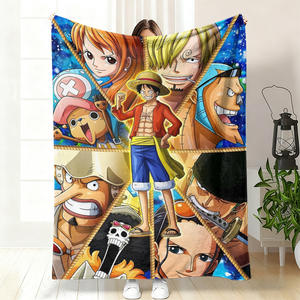 ผ้าห่มขนแกะลายการ์ตูนอนิเมะลูฟี่แบบกำหนดเองขายส่งจำนวนมาก ผ้าห่มนุ่มฟูสำหรับเตียง โซฟา รถยนต์ และการเดินทาง - Product Image 2