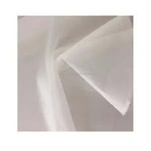 Howmay organza100% pure silk fabric for wedding dress 4.5m/m 55"cm 140cm white transparent stiff fabric for