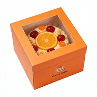 Boîte d'emballage carrée personnalisée en carton alimentaire de 7, 8, 9, 10 pouces avec couvercle transparent pour gâteaux d'anniversaire, vente en gros, avec fenêtre