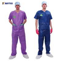 Uniforme Quirúrgico SMS de Diseño Personalizado, 30-45g, Conjunto de Uniforme Médico Unisex para Uso Hospitalario, Marca Raytex, Tallas S-XXXL
