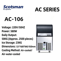 Machine à glaçons en cubes commerciale Scotsman AC-106, qualité alimentaire, hygiénique, refroidissement par air, nettoyage automatique, 400 kg/jour pour les magasins de proximité