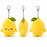 Porte-clés en peluche réaliste en forme de citron de 10 cm - Design mignon, rembourrage en coton PP doux, emballage personnalisé avec logo, unisexe