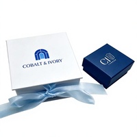 Boîte cadeau en papier personnalisée pour bijoux, avec insert en éponge, pour bague, boucles d'oreilles, collier, emballage rigide