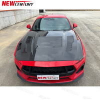 Nouveau capot ventilé en fibre de carbone pour Mustang 2016-2024, style MBJ, installation par vis avec boulons, noir