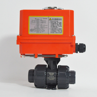 Vanne à boisseau sphérique électrique en PVC avec actionneur, petite micro vanne à raccordement par soudure 35 Nm