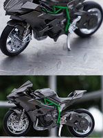 Modèle de moto miniature en alliage de zinc moulé sous pression, à rétrofriction, échelle 1:12, noir et rouge, objet de collection