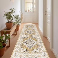 Tapis de couloir moderne en velours cristal imprimé à la machine, lavable, antidérapant avec support en gel, pour couloir, chevet, salon