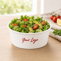 Fabriekslevering Gratis Monster Wegwerp Kraft Papier Saladekom 500ml~1450ml Ronde Kom Voedselverpakkingscontainer voor Lunchen