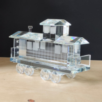 Meilleur souvenir gravé poli de l'usine de trophée de camion de modèle en verre de cristal pour la décoration en verre K9 vente en gros