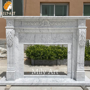 Mantel de Chimenea de Mármol Blanco MILY, Estilo Francés, Tallado a Mano de Alta Calidad, Personalizable, Decoración para el Hogar en <span class=keywords><strong>Venta</strong></span> - Product Image 3
