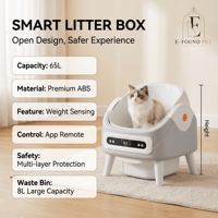 Robô de Limpeza de Caixa de Areia para Gatos Inteligente, Autolimpante, Ecológico, Durável, Lavável, Sem Ferramentas, com Bin de 5L e Controle por APP