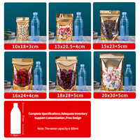 Sacs d'emballage alimentaire transparents opaques en plastique avec fermeture éclair, personnalisables, pour épices, bonbons et autres produits, type pochette verticale.