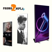Support d'affichage publicitaire pour salon professionnel, portable, en aluminium, haute luminosité, résistant aux intempéries, sur pied, avec bande LED couleur intégrale