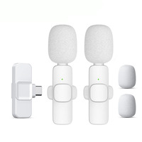 Microphone Lavalier sans Fil Rose pour Android, PC, Jeux en Direct, Téléphone, Enregistrement Audio et Vidéo Portable, Microphone Vlog