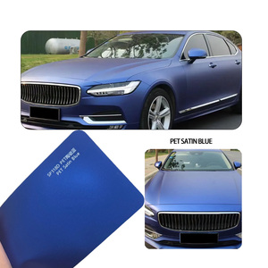 Rollo de Vinilo Autoadhesivo para Envoltura de Carrocería, <span class=keywords><strong>Color</strong></span> <span class=keywords><strong>Azul</strong></span> <span class=keywords><strong>Satinado</strong></span>, 1.52*18m, PET, Cambia de <span class=keywords><strong>Color</strong></span>, Auto-Reparable, Anti-Rayones, Protección UV/IR de 6.5mil - Product Image 1