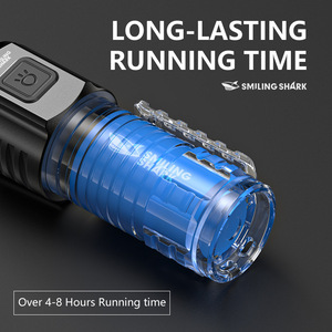 Smiling Shark Rechargeable Mini LED Flashlight Aluminum Alloy Outdoor Lighting With <b>Dimmer</b> USB Charging - Product Image 3