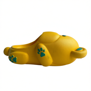 Pantofole gialle a forma di cane dei cartoni animati con suola in plastica antiscivolo per bambini e neonati, per tutte le stagioni, taglia 18-29 - Product Image 1