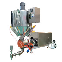 Machine de remplissage à trémie chauffante et à agitation à pompe rotative, spécialement conçue pour le remplissage de liquides ou de pâtes chauffés.