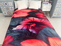 Grosir sublimasi super lembut 3D cetak bunga hewan kualitas tinggi 3D cetak selimut bulu flanel lempar