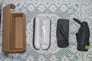 Paraguas de Bolsillo Plegable de 5 Secciones, Mini, Portátil, con Varillas de Aleación, Logotipo Personalizado, Doble Uso para Sol y Lluvia, Revestimiento Negro, Protección UV - Product Image 6