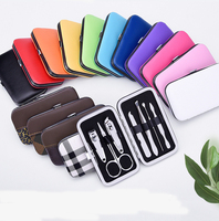 Kit de coupe-ongles personnalisé avec logo, professionnel, 7 pièces, outils de manucure pour les pieds, coupe-ongles en acier inoxydable avec couleurs