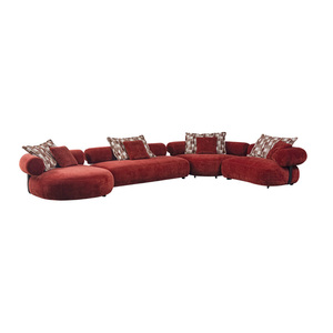 Ensemble de canapés modulaires de luxe haut de gamme avec revêtement en chenille et rembourrage en éponge, design moderne, meubles de salon - Product Image 2