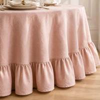 Nappe ronde en coton et lin à volants, style bohème et campagnard, pour hôtel, mariage, événement, tailles personnalisées