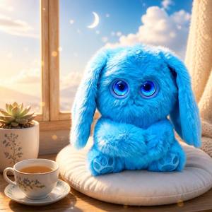 Juguete de Peluche con Diseño de Luna y Nubes, Ojos de Cristal, Ultra Suave, Adorable Compañero de Peluche, Regalo Kawaii para Niños - Product Image 1