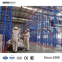 Solution de stockage en rack à entrée directe à 5 niveaux pour entrepôts, permettant l'accès au chariot élévateur aux palettes en vrac, options FIFO/LIFO