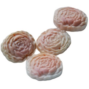 Savon à la fleur de pivoine 22x26mm Savon solide fait main en forme de gâteau pour le bain et les soins du corps - Product Image 5