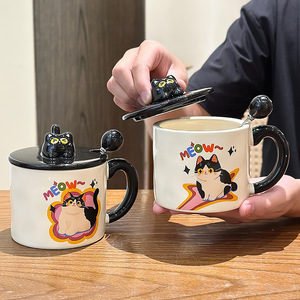 2025 Cute Cat Birthday Gift Mug New Creative <b>Ceramic</b> Water <b>Cup</b> for Girls and Best Friends Cartoon Design Style - Product Image 4