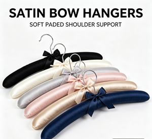 Cintres rembourrés en satin avec nœud, cintres en tissu doux, cintres décoratifs pour <span class=keywords><strong>robe</strong></span> de mariée, <span class=keywords><strong>pull</strong></span>, rangement de placard - Product Image 5