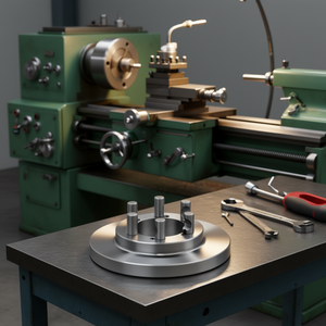 Bride de fixation Fervi avec broches, adaptateur de montage métallique à 5 broches pour utilisation sur tour - Product Image 3