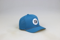 Casquette de baseball personnalisée en caoutchouc PVC avec logo, 5 panneaux, perforations laser, résistante à l'eau