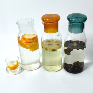 Jarra de Agua de Vidrio de Gran Capacidad, Diseño Único para el Verano, con Tapa y Boquilla, para Café, Jugos y Bebidas Frías - Product Image 1