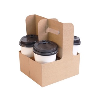 Kraft giấy dùng một lần uống tàu sân bay tùy chỉnh Lấy đi nóng uống cà phê Tea Cup chủ với xử lý - Product Image 5