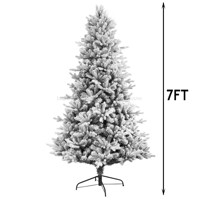 Sapin de Noël artificiel floqué de luxe de 210 cm, branche pleine, sapin de Noël enneigé pour la décoration de la maison, des fêtes et des vacances