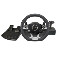 Volante de Carreras C-STAR con Motor de Vibración, Botones Programables y Pedal de Freno para PC/Android