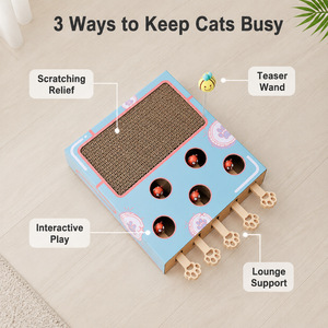 Jouets interactifs <span class=keywords><strong>pour</strong></span> chats : <span class=keywords><strong>souris</strong></span> qui sortent de la boîte en carton, <span class=keywords><strong>pour</strong></span> soulager l'ennui, planche à gratter en carton ondulé - Product Image 4