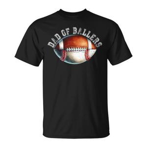 T-shirt Dad Of Ballers da uomo, girocollo, manica corta, stampa digitale, regalo sportivo - Product Image 1