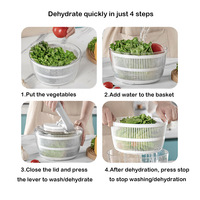 Handmatige groente- en fruitdroger, waterafzuiger, handpers, snelle dehydratatie, keukenhulpje, plastic, 3L, salade spinner