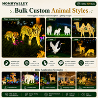 MOMOVALLEY Lumière LED 3D réaliste motif tigre, sculpture animale bionique pour parcs à thème, zoos, jardins municipaux et décoration paysagère