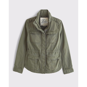 Chaqueta LEDUO Verde Natural Cómoda y Ajustada con Cintura Ajustable con Cordón y Lavado Teñido en Prenda para Mujer - Product Image 1