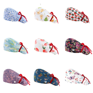 Gorras <span class=keywords><strong>de</strong></span> <span class=keywords><strong>Trabajo</strong></span> Ajustables con Botón y Banda Absorbente para Mujer, Gorros con Espacio para Cola <span class=keywords><strong>de</strong></span> Caballo, Gorro <span class=keywords><strong>de</strong></span> Enfermera <span class=keywords><strong>de</strong></span> Algodón Estampado para Cabello Largo - Product Image 3