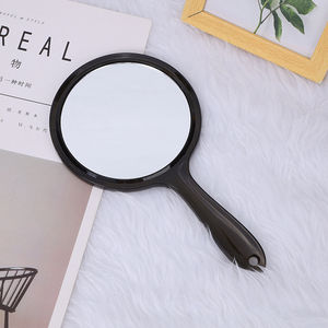 Vente directe d'usine, miroir cosmétique rond pliable à double face, en plastique coloré, avec finition chromée, à tenir à la main - Product Image 4