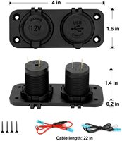 Prise USB double pour voiture avec charge rapide 3.0, chargeur de voiture 12V-24V avec interrupteur tactile, adaptateur allume-cigare