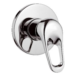 Mezclador de ducha empotrado de una sola palanca, 3 líneas, cromado, 14.6 cm de ancho, 7.7 cm de altura, grifo de baño - Product Image 1